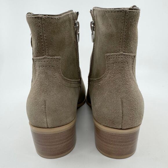 Dolce Vita Amisha Suede Heeled Booties Western Boots Tan/Taupe Womens Size US7.5 - Picture 5 of 13